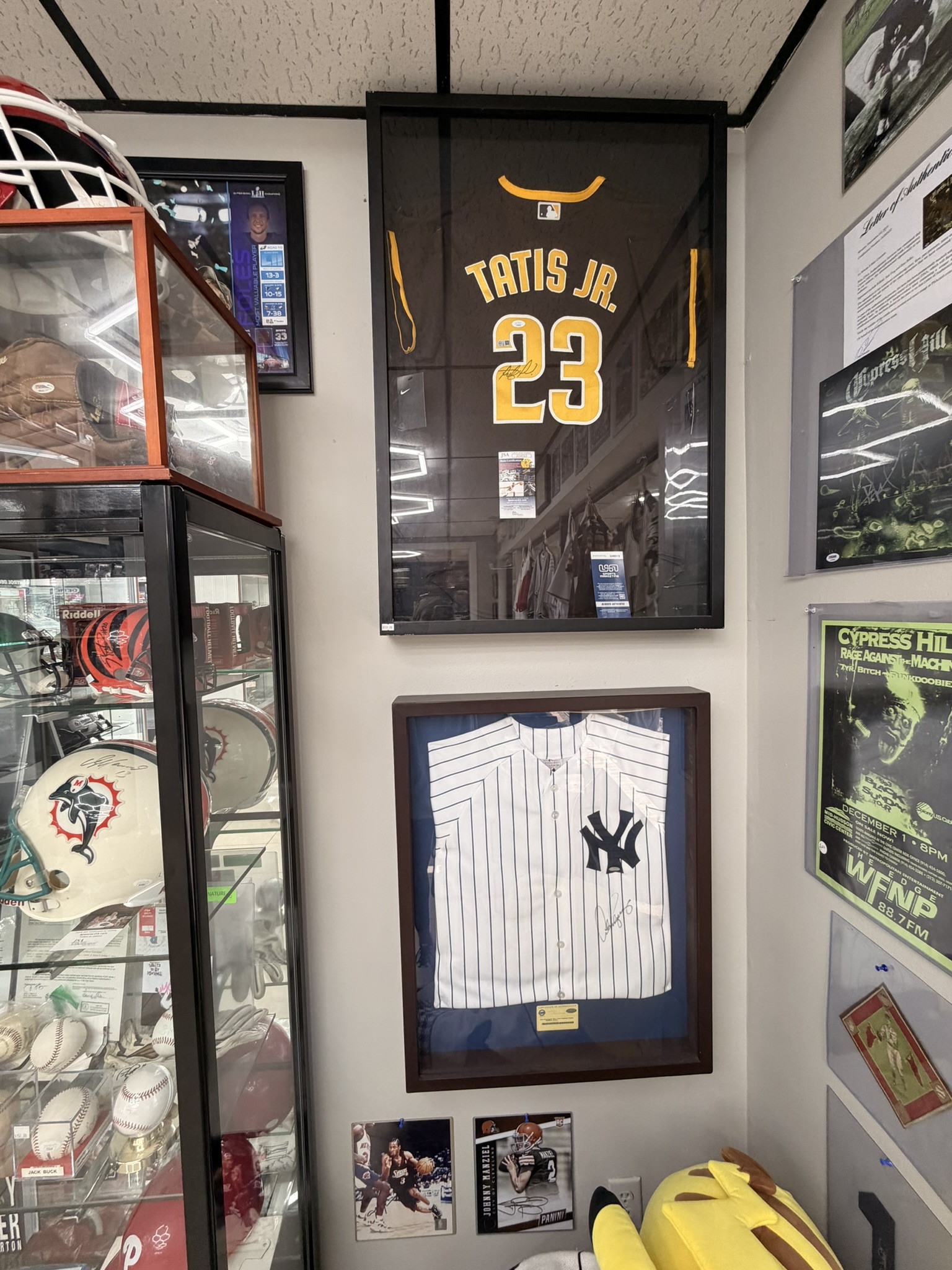 Autographed signed jerseys framed at Alltimate Sports Cards DeLand FL
